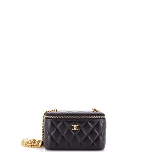 Chanel Handbags - Chanel Small Classic Vanity Case with Resin Pearl Chain Quilted Lambskin